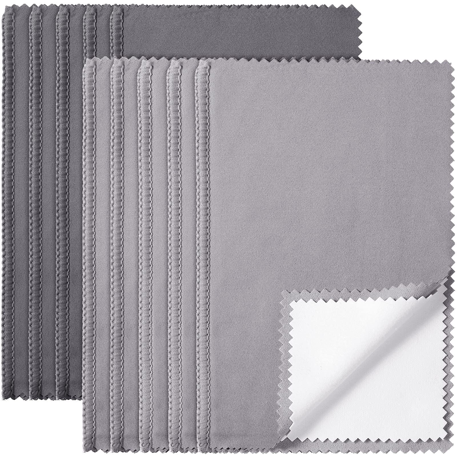 10 Pcs Silver Jewelry Polishing Cloths 6 x 8 inches Jewelry Cleaning Cloth Sterling Polish Cloths for Jewelry (10 Count)