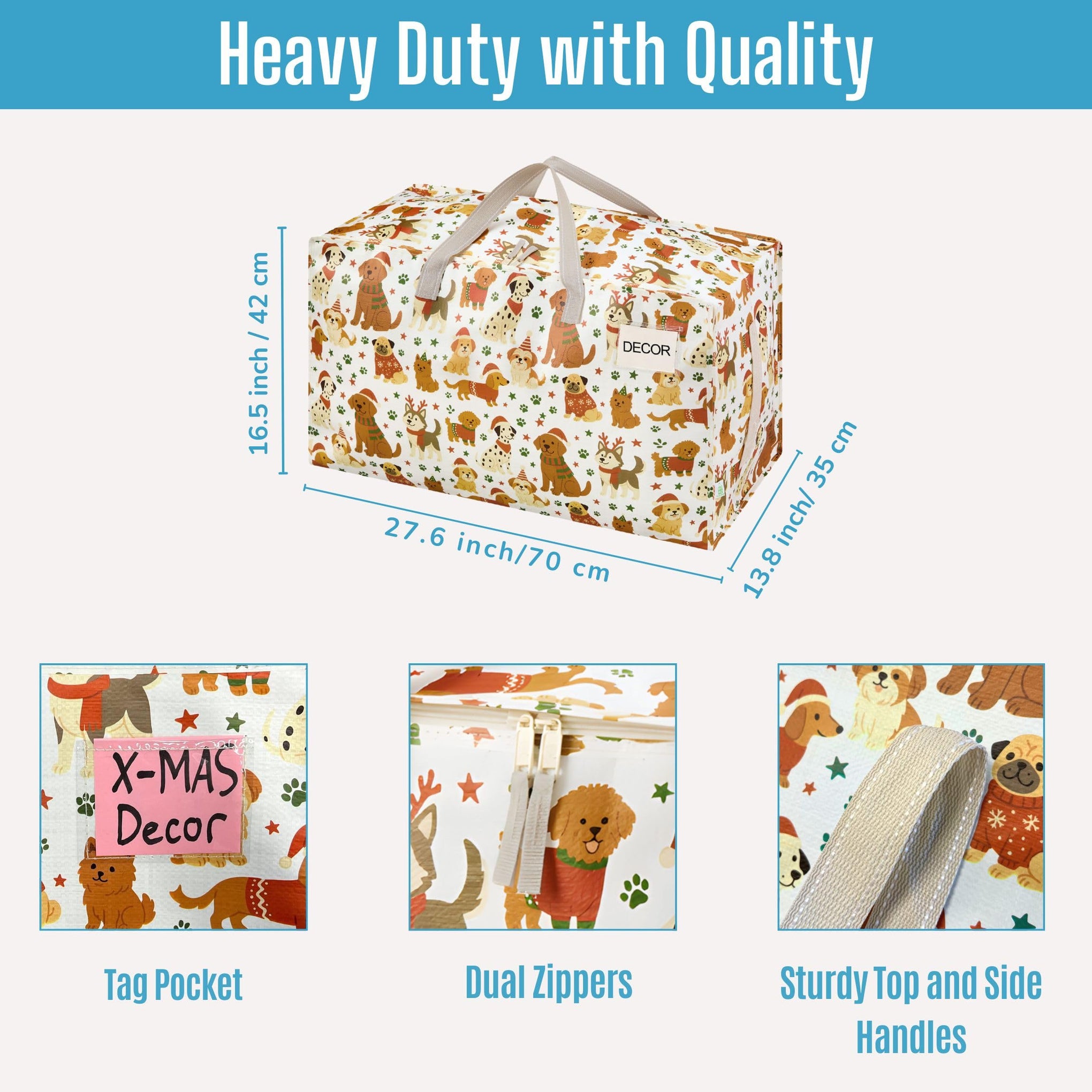 4 Pack Extra Large Heavy Duty Moving Bags with Wide Opening & Reinforced Handles (4 Count)