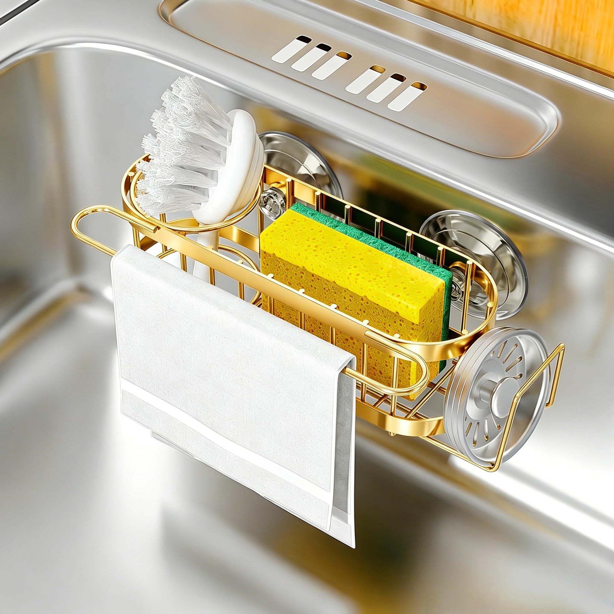 Kitchen Sink Caddy Sponge Holder in The Sink