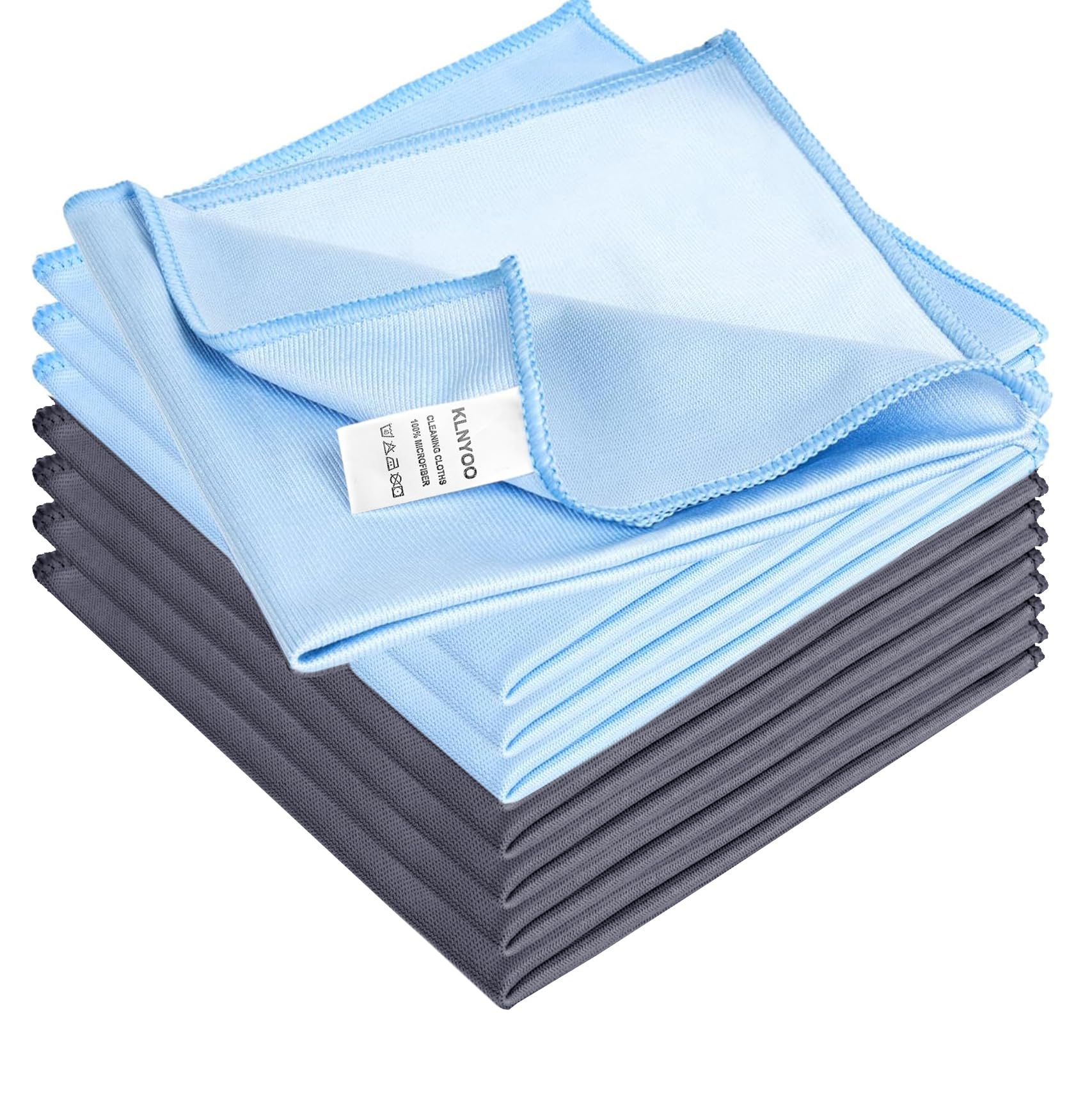 Microfiber Glass Cleaning Cloths Lint Free Streak Free Quickly and Easily Clean Windows & Mirrors Without Chemicals Polishing Cloth 16x16 Inch 8 Pack (8 Count)