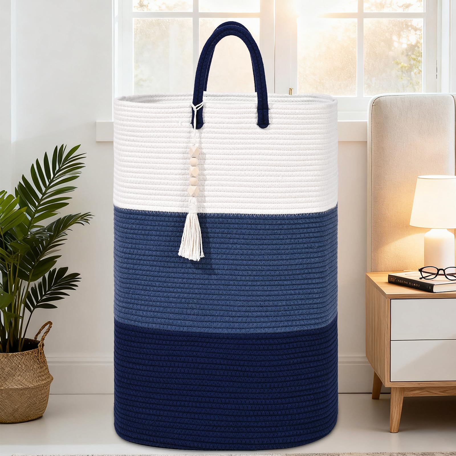Woven Laundry Basket for Clothes (33.814 Fl Oz)