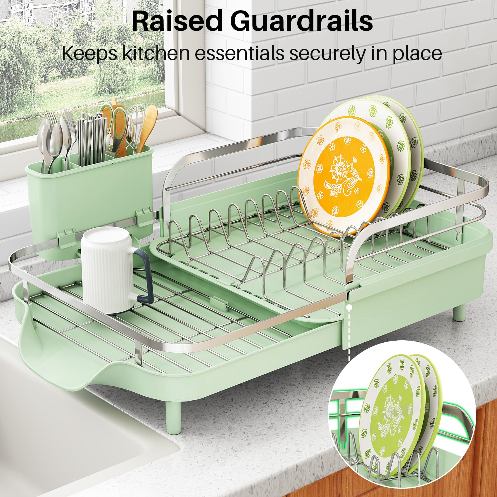 Expandable Dish Drying Rack for Small Kitchen Counter