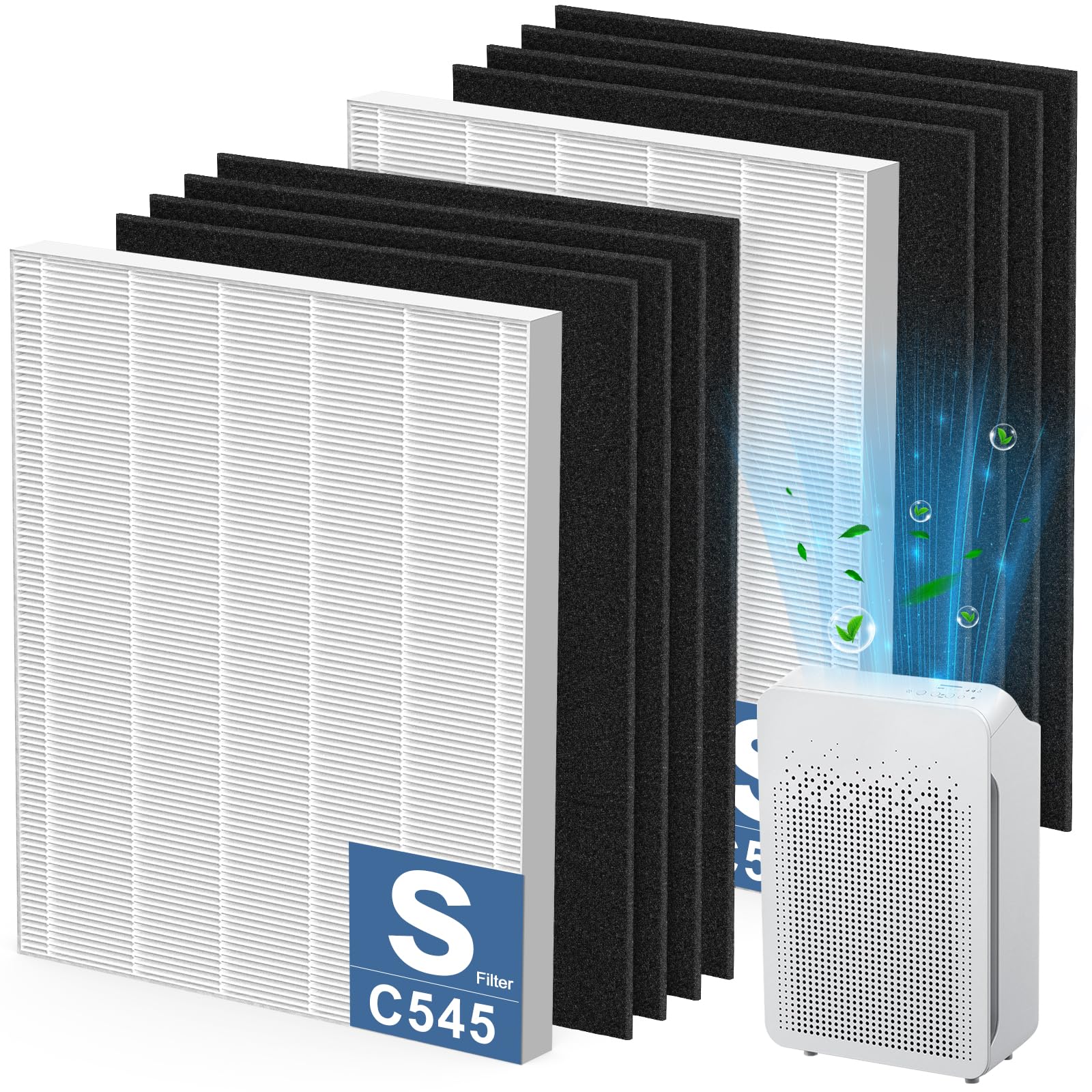 2 Pack C545 Replacement Filter S Compatible with Winix C545 Air Purifier (10 Count)
