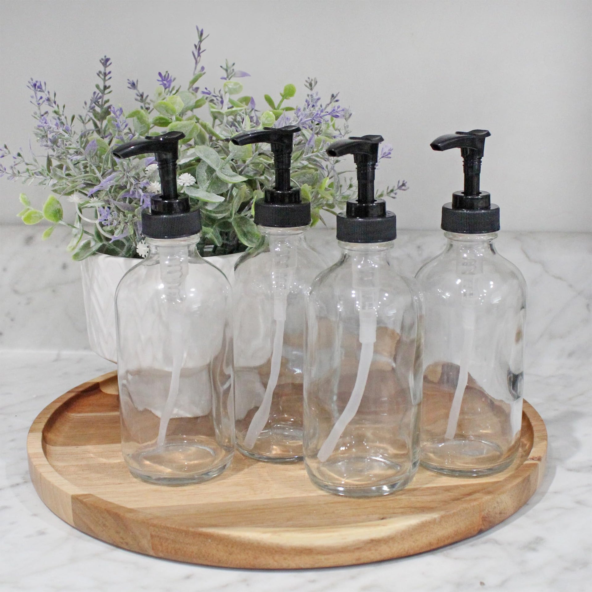 8oz Clear Glass Pump Bottles (32 Fl Oz)