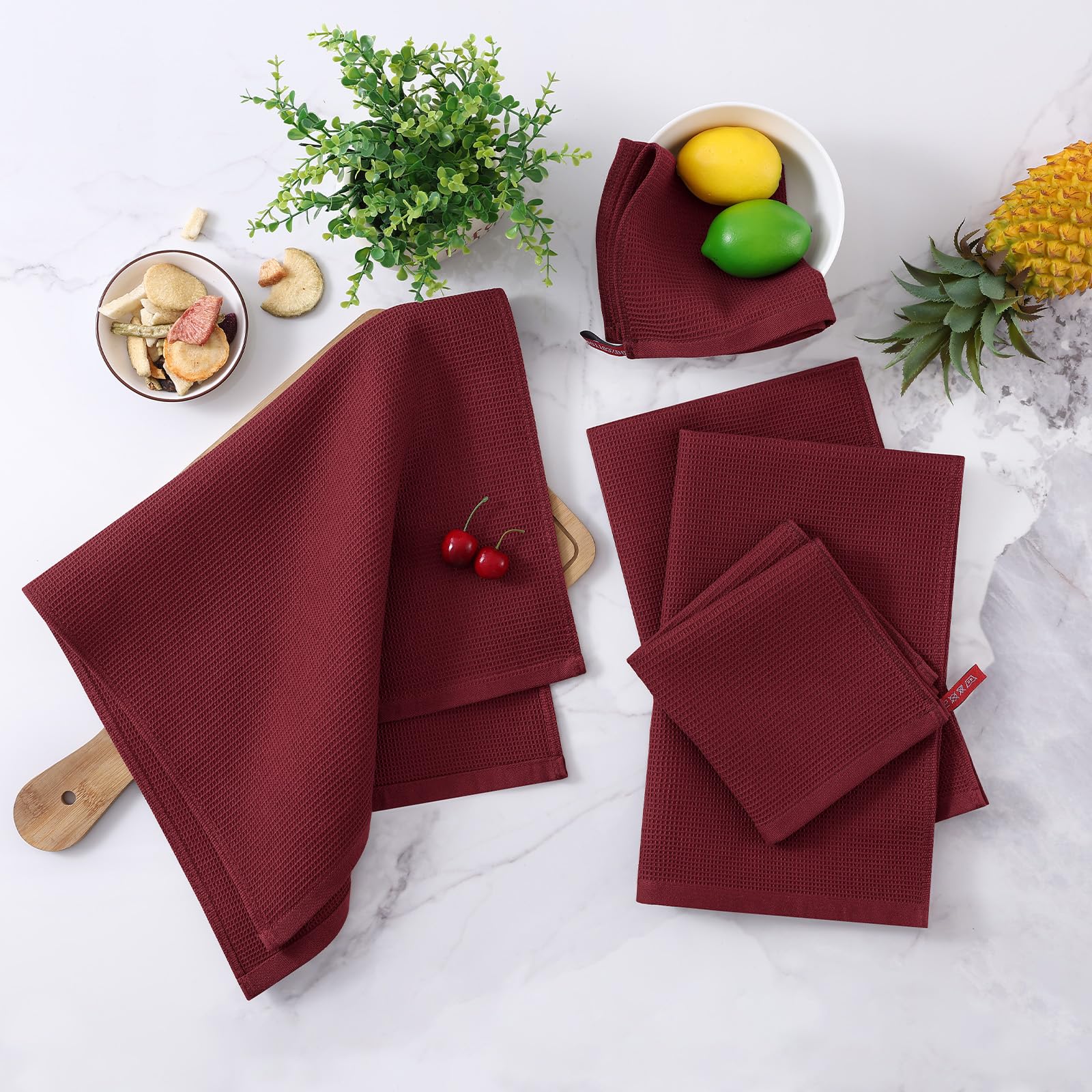 100% Cotton Waffle Weave Dish Cloths (6 Count)
