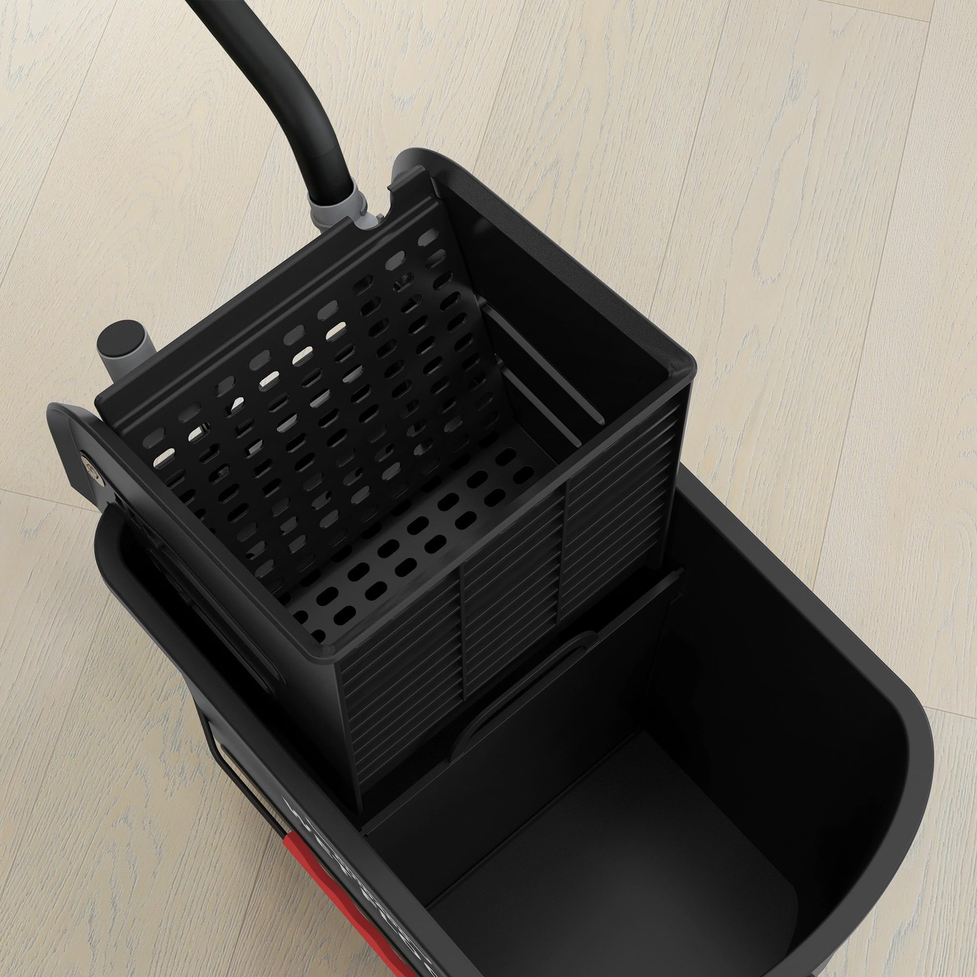 Commercial Mop Bucket Side Press Wringer Wheels 21 Quart Black