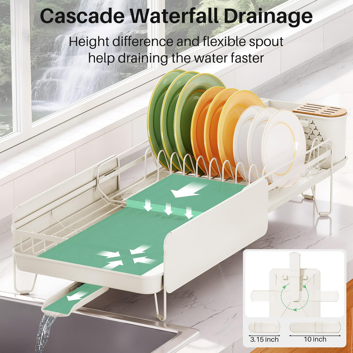 Large Dish Drying Rack for Kitchen Counter