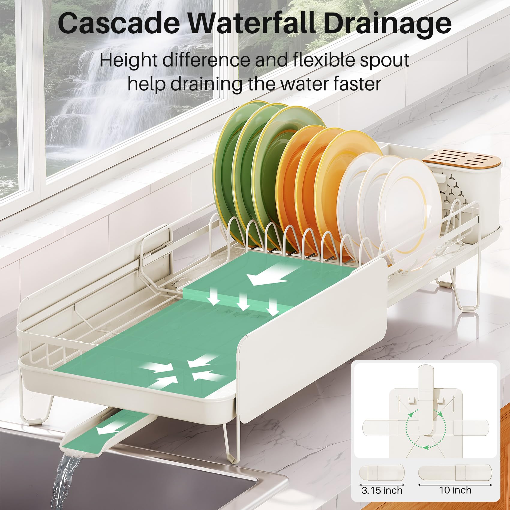 Large Dish Drying Rack for Kitchen Counter