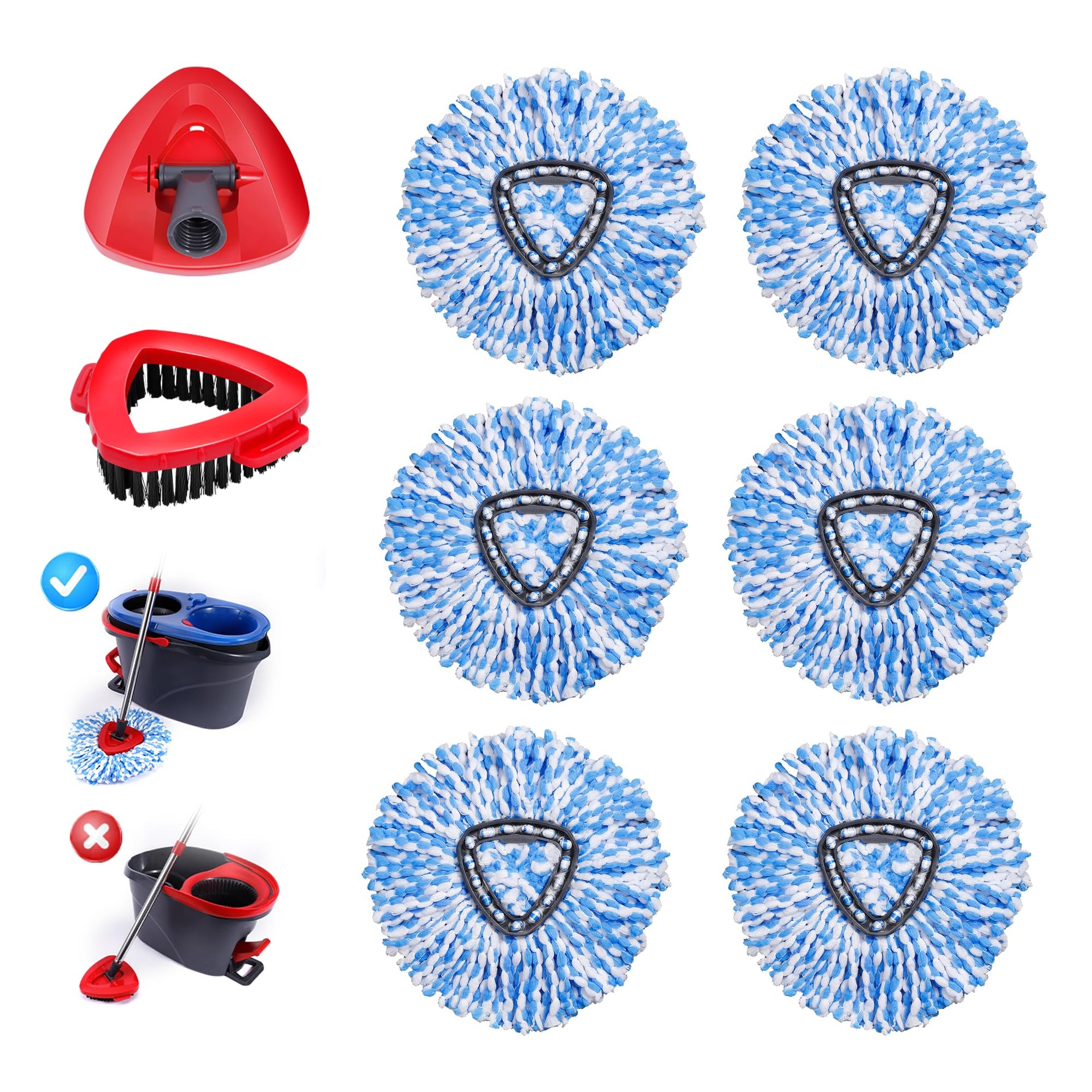 8 Pack Spin Mop Replacements Head Compatible for Ocedar RinseClean 2 (8 Count)