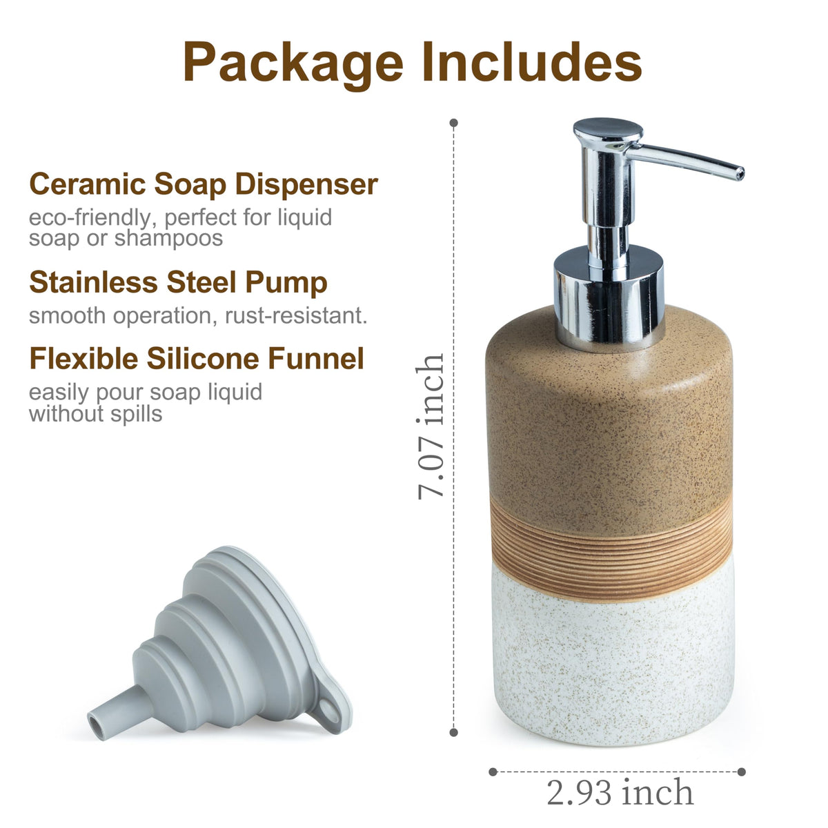 Ceramic Soap Dispenser Set for Hand Soap