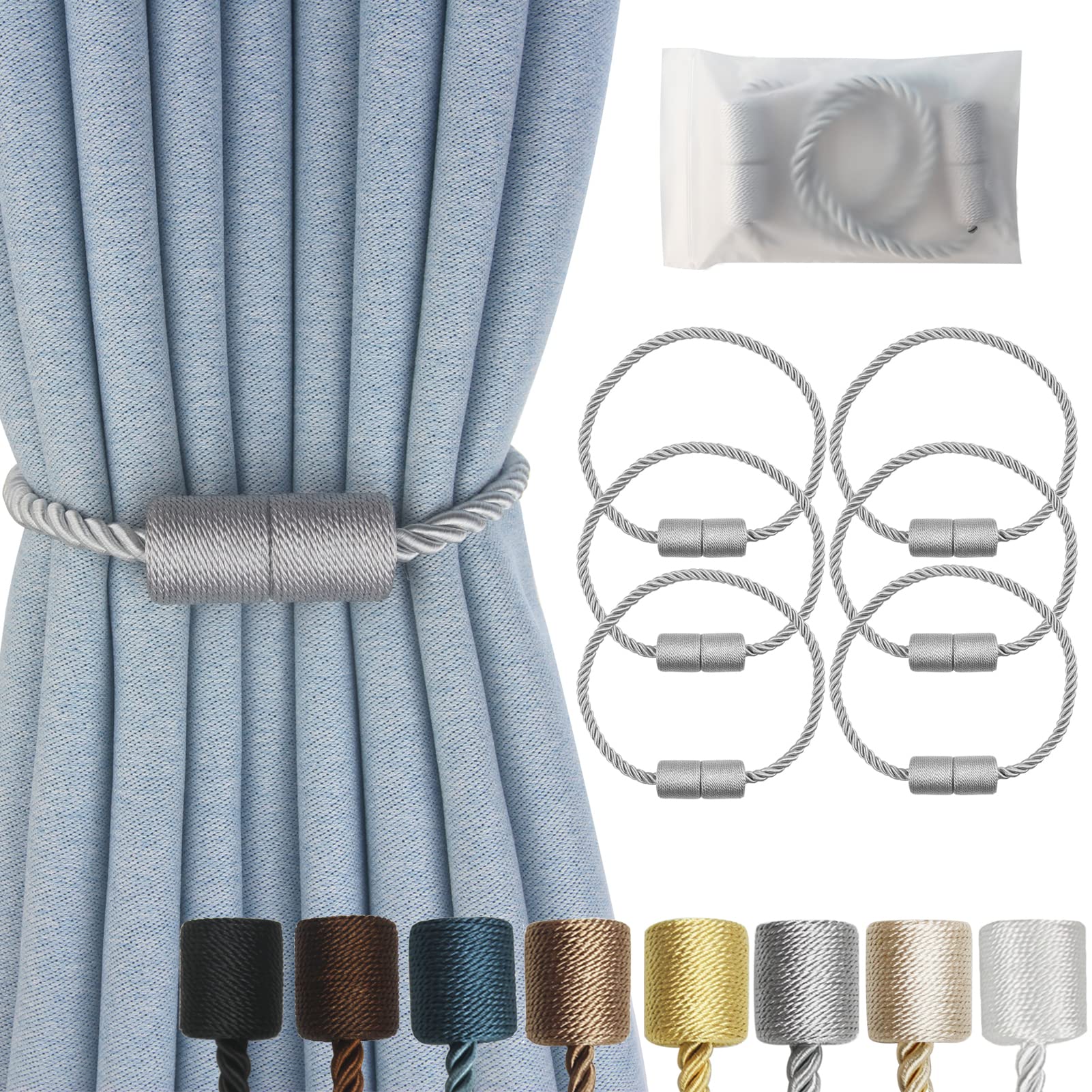 Magnetic Curtain Tiebacks Decorative Holdbacks Rope Tie Back Drapes Hangtty