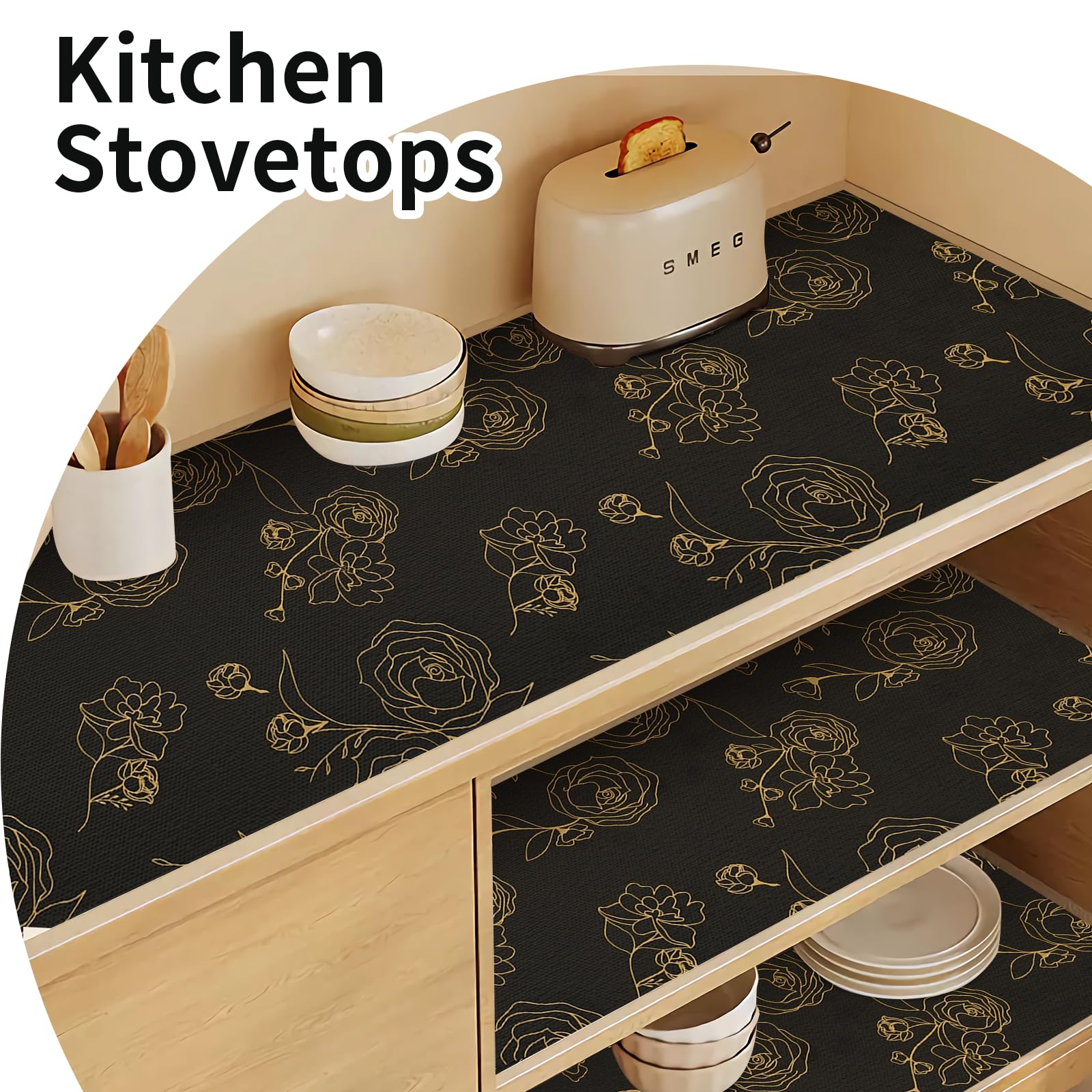 Shelf Liners for Kitchen Cabinets 23.6in x 30FT Non Adhesive Drawer Liner (30 Foot)