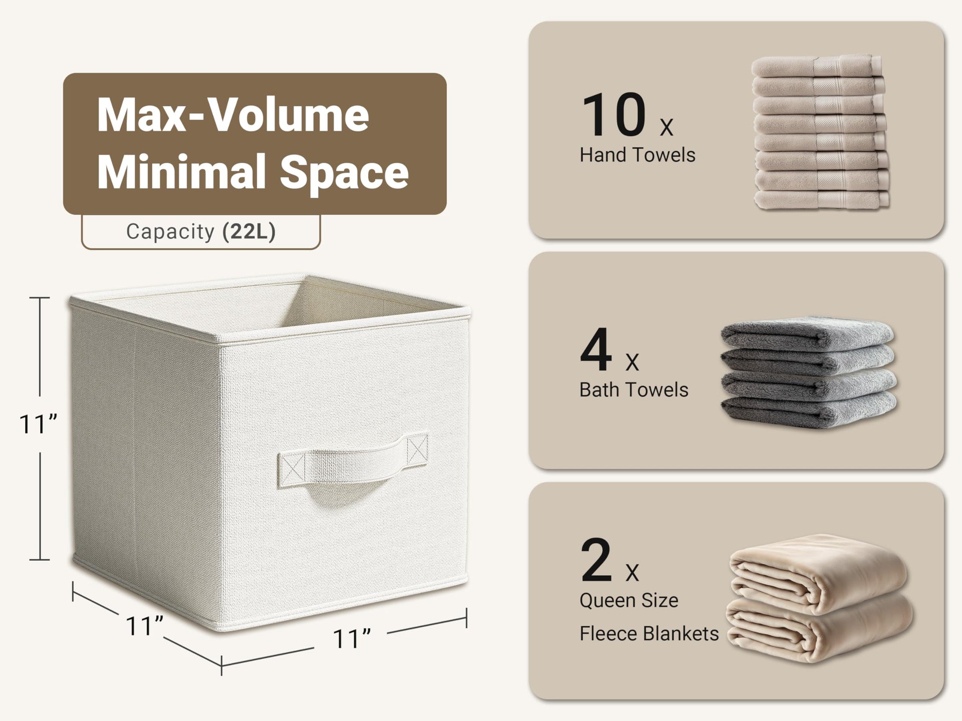 4 Pack Foldable Fabric Closet Storage Bins (4 Count)