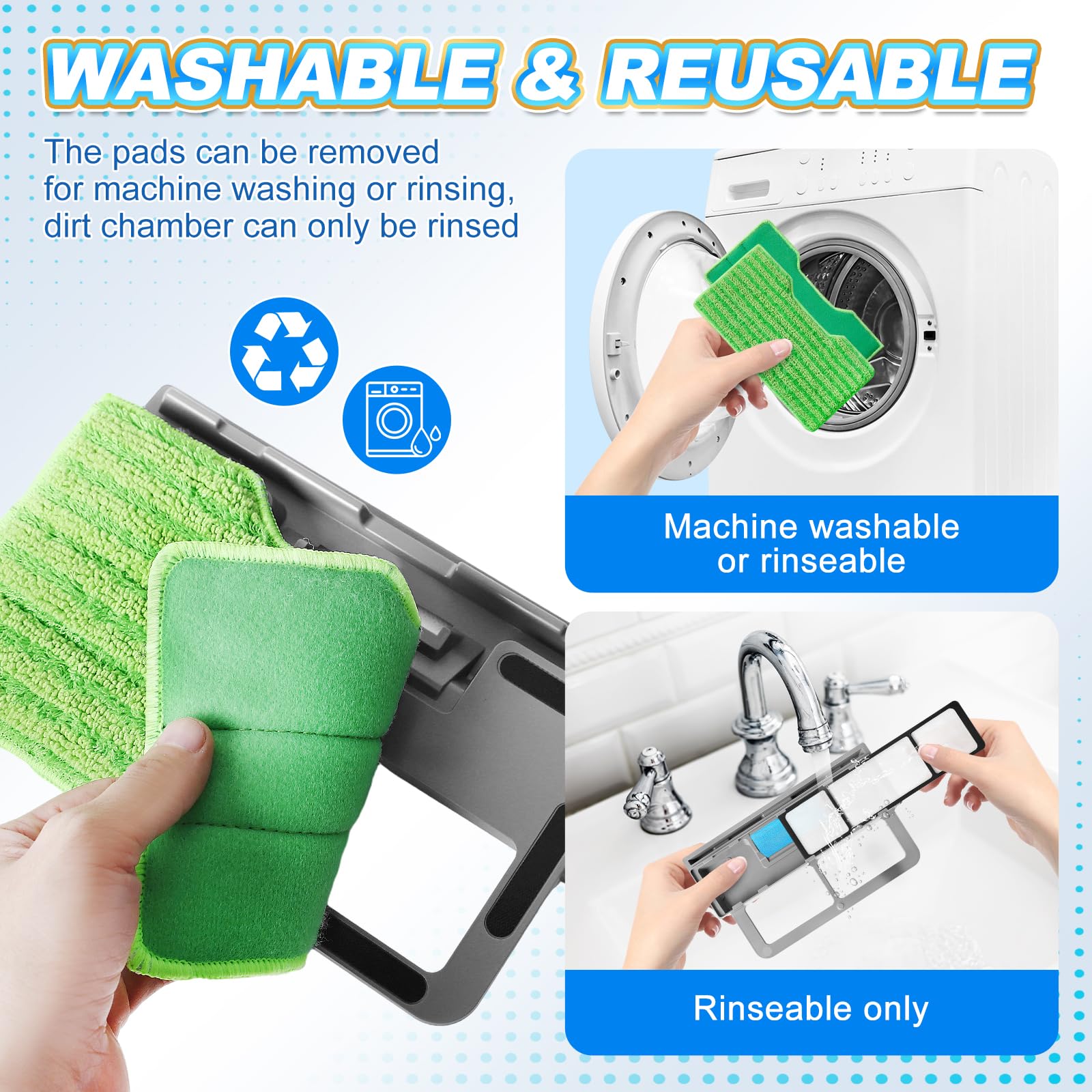 7Pk Mop Pads Compatible with Shark VACMOP VM252 (7 Count)