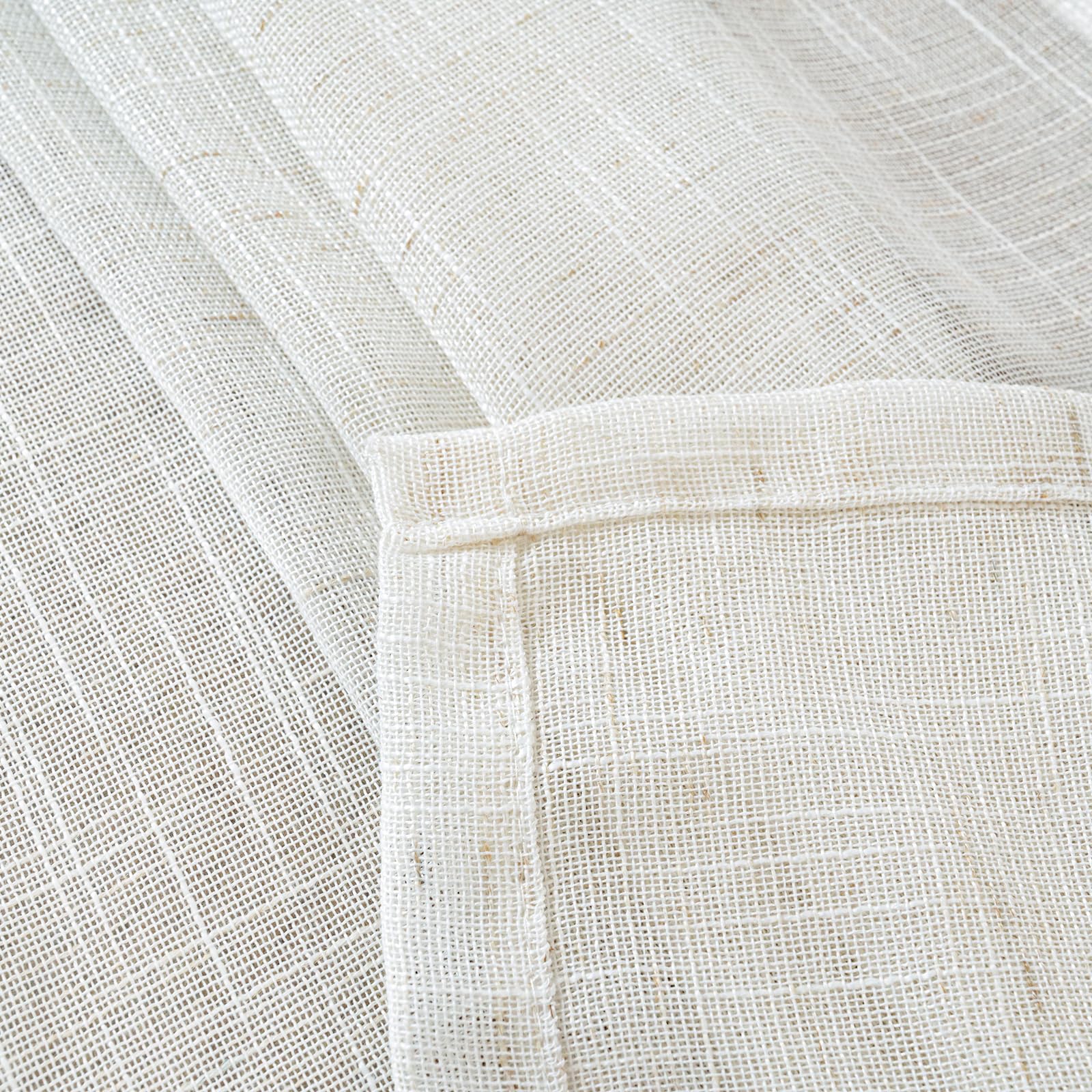 Small Linen Curtains 24 Inch Length for Cafe Kitchen Window (2 Count)