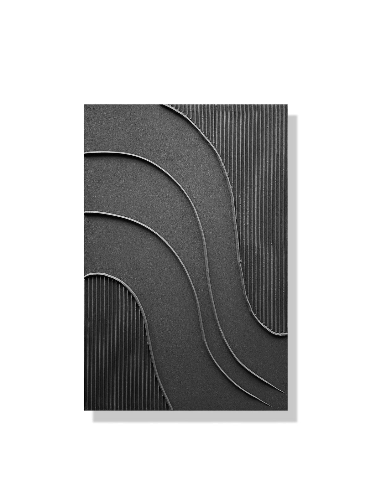Hand Painted Thick Texture Black Minimalist Oil Painting 24x36 Inch Texture Abstract Painting Home wall Decorative Art