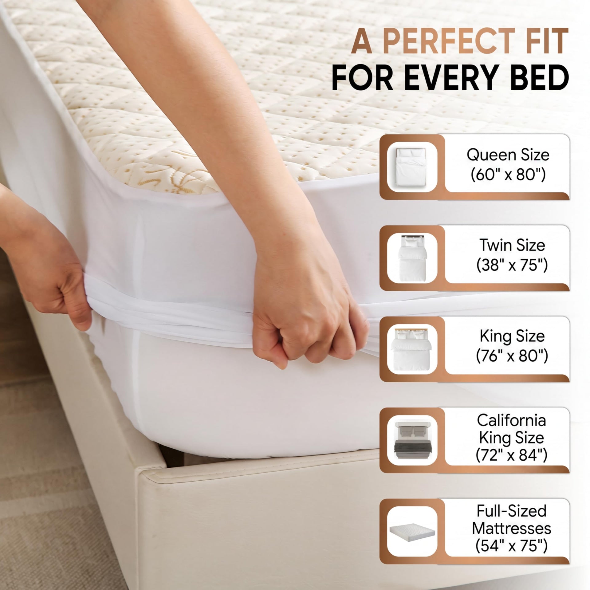 Luxury Quilted Organic Cotton Mattress Protector Calif King Size
