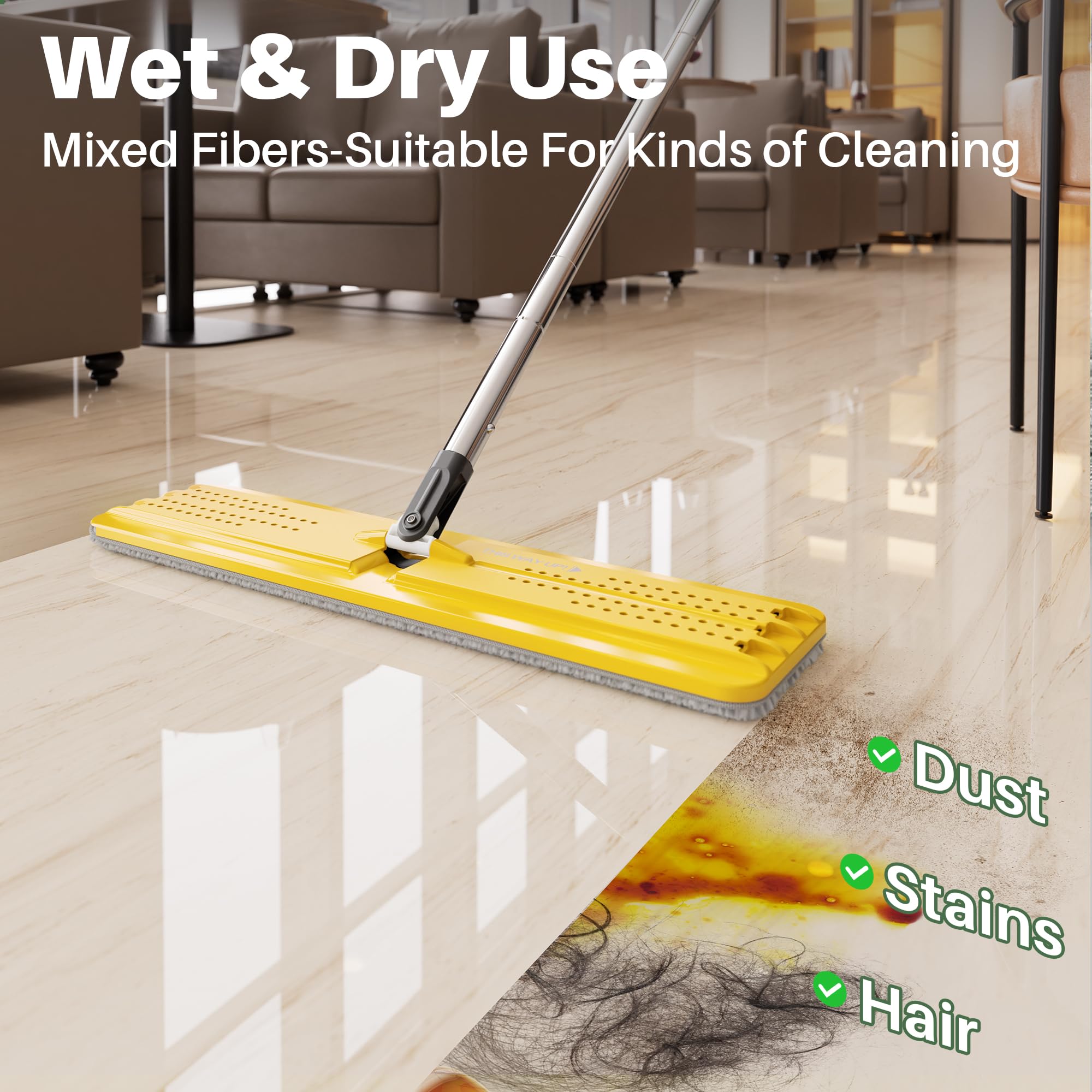 Microfiber Replacement Pads for 17.7" Flat Mop System (4 Count)