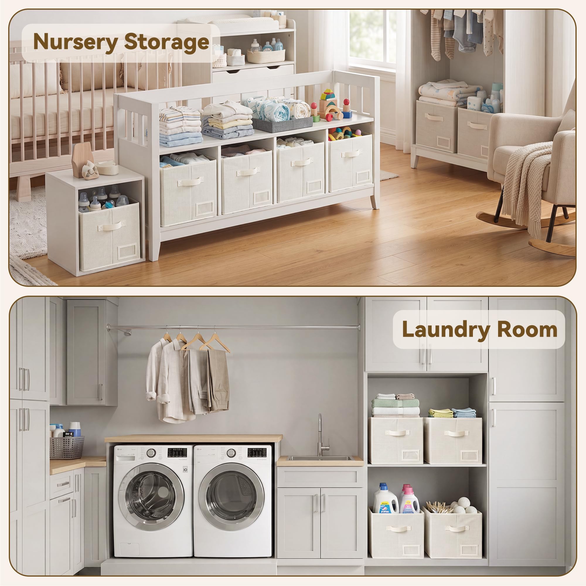Closet Storage Bins with Label (3 Count)