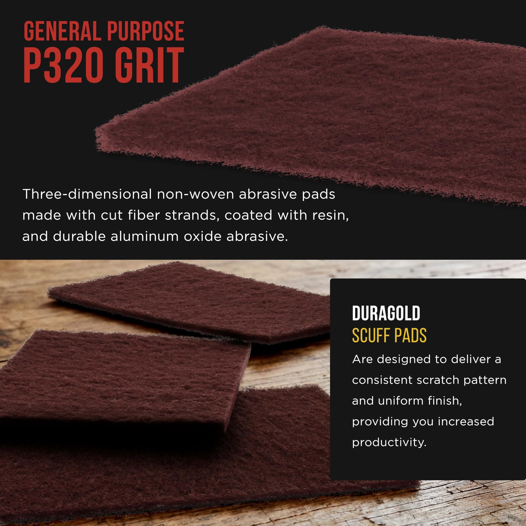 Premium 6" x 9" Maroon General Purpose Scuff Pads (10 Count)
