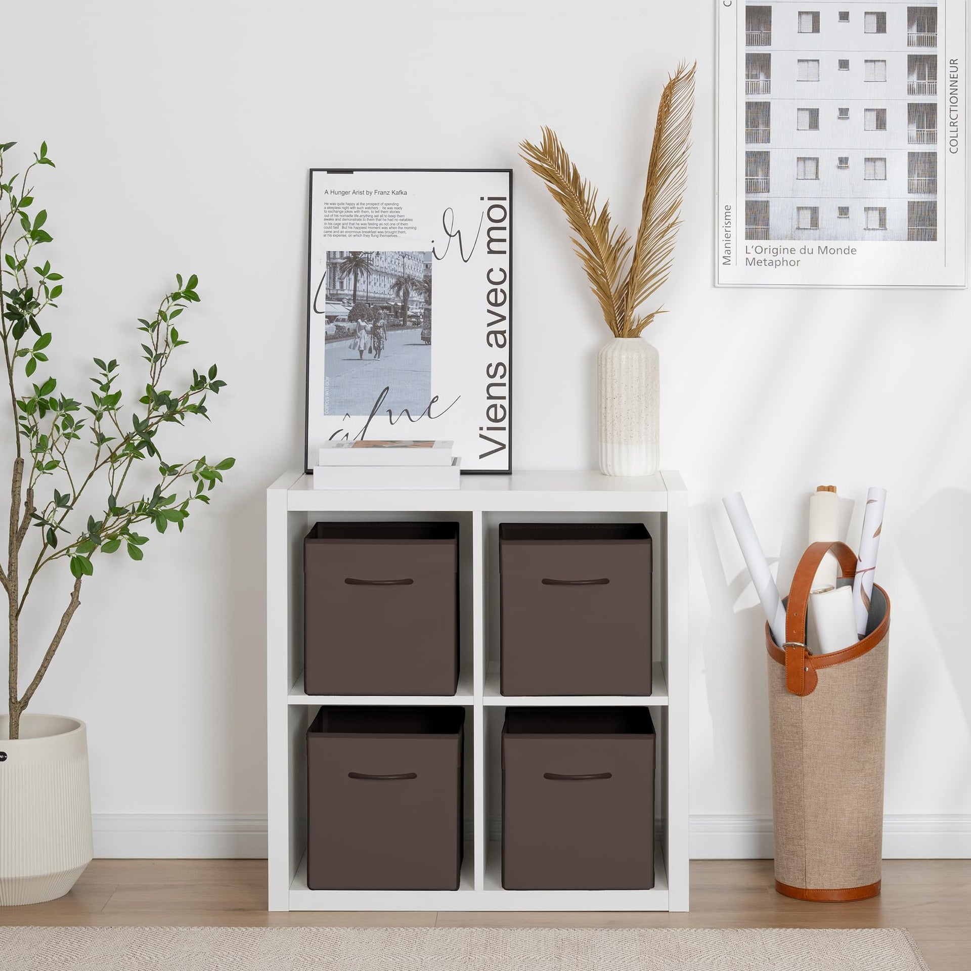 11in Leather Storage Cubes (4 Count)