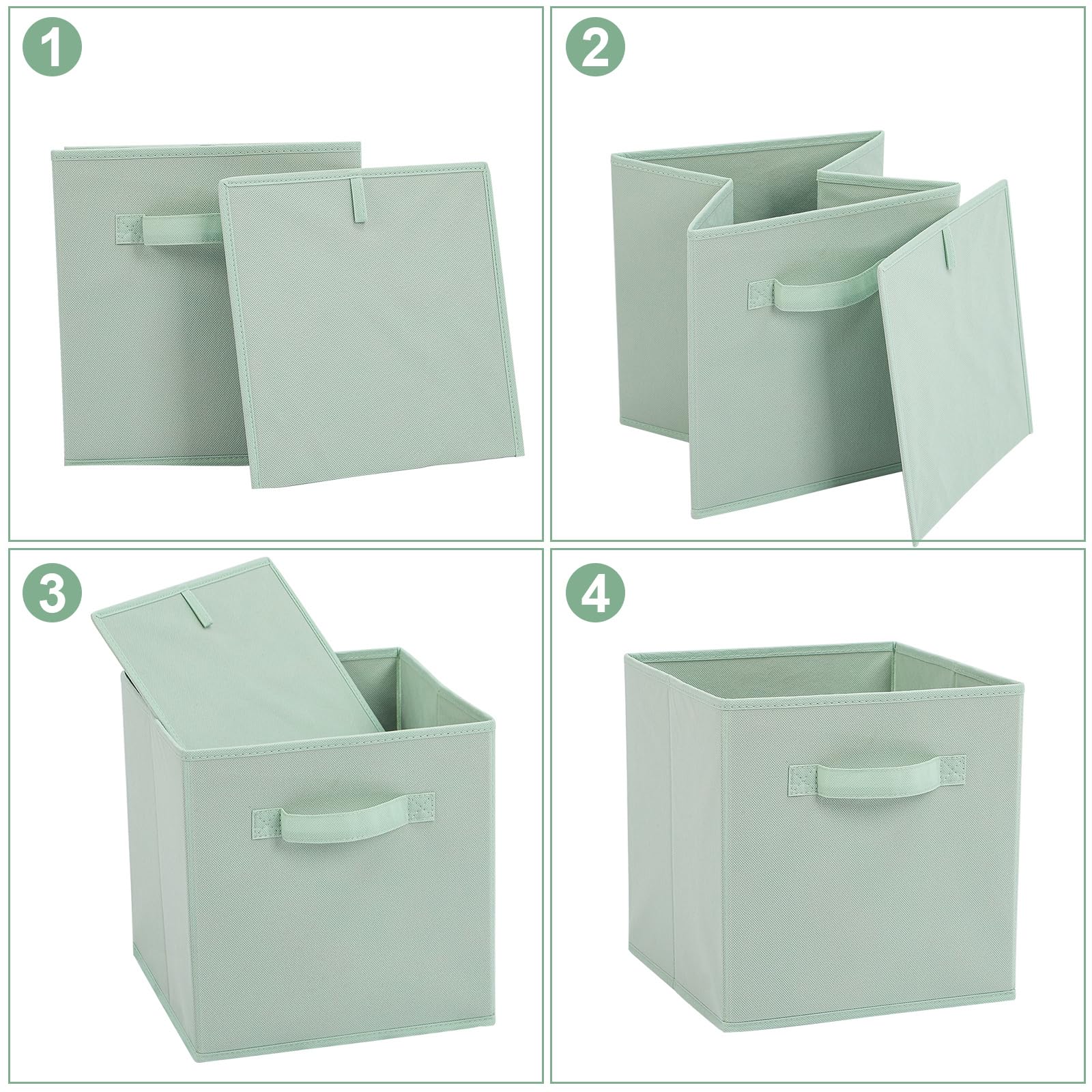 13x13x13 Inch Fabric Storage Bins 6 Pack Fun Colored Durable Storage Cubes with Handles Foldable Cube Baskets for Home