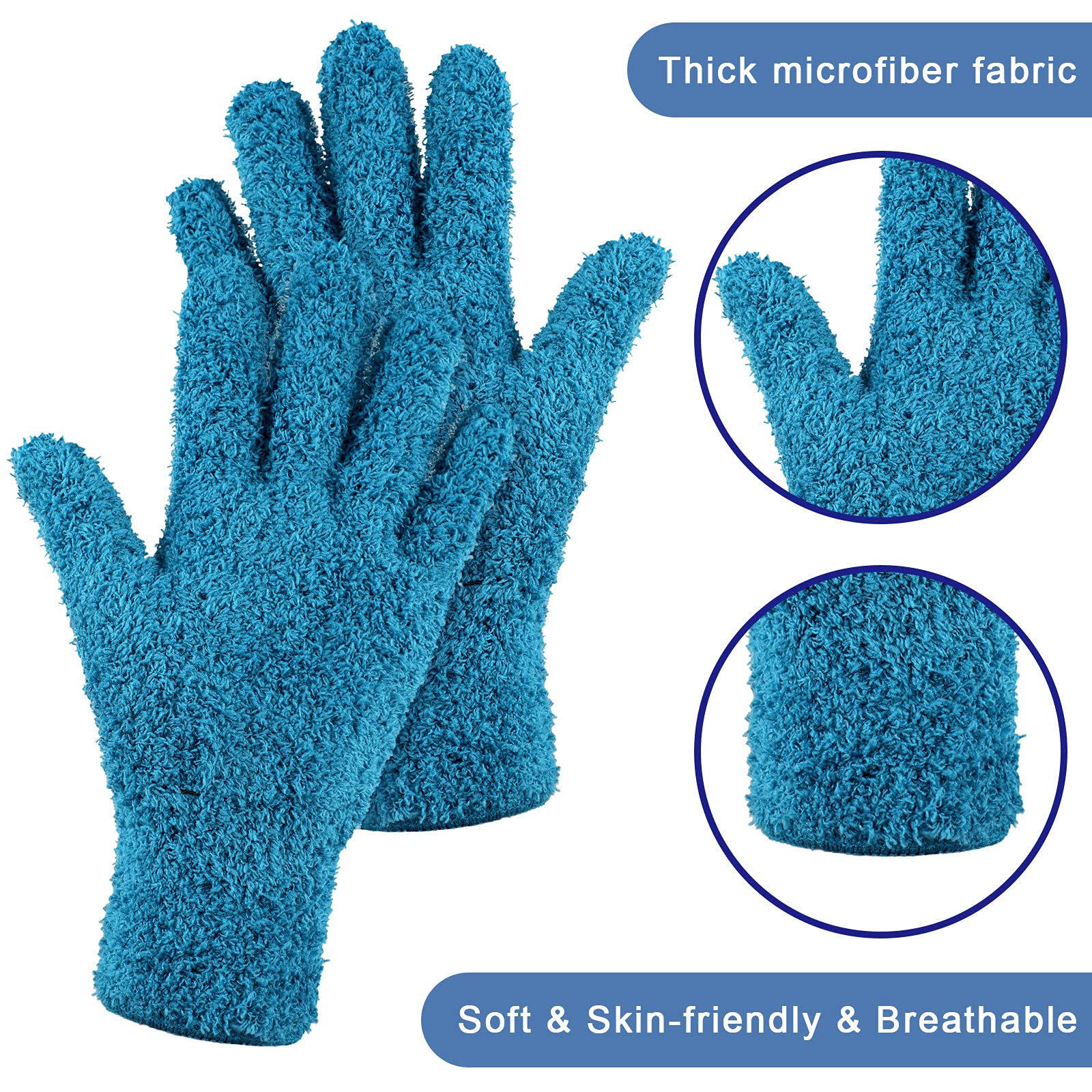 3 Pairs Microfiber Dusting Gloves for Plants Leaf (3 Count)
