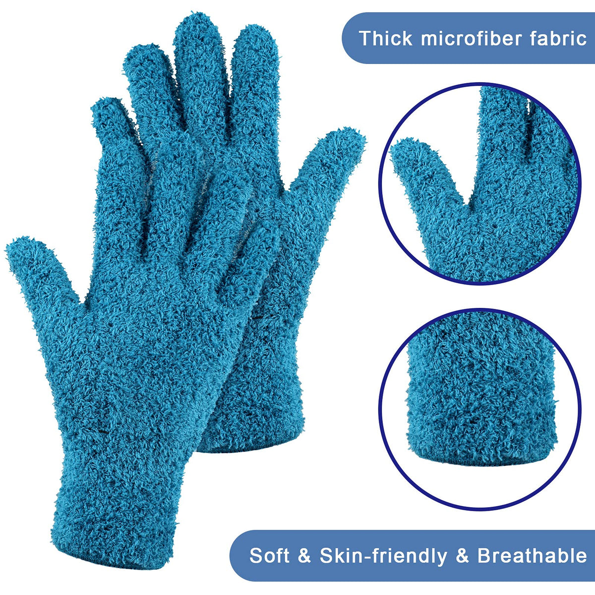 3 Pairs Microfiber Dusting Gloves for Plants Leaf (3 Count)