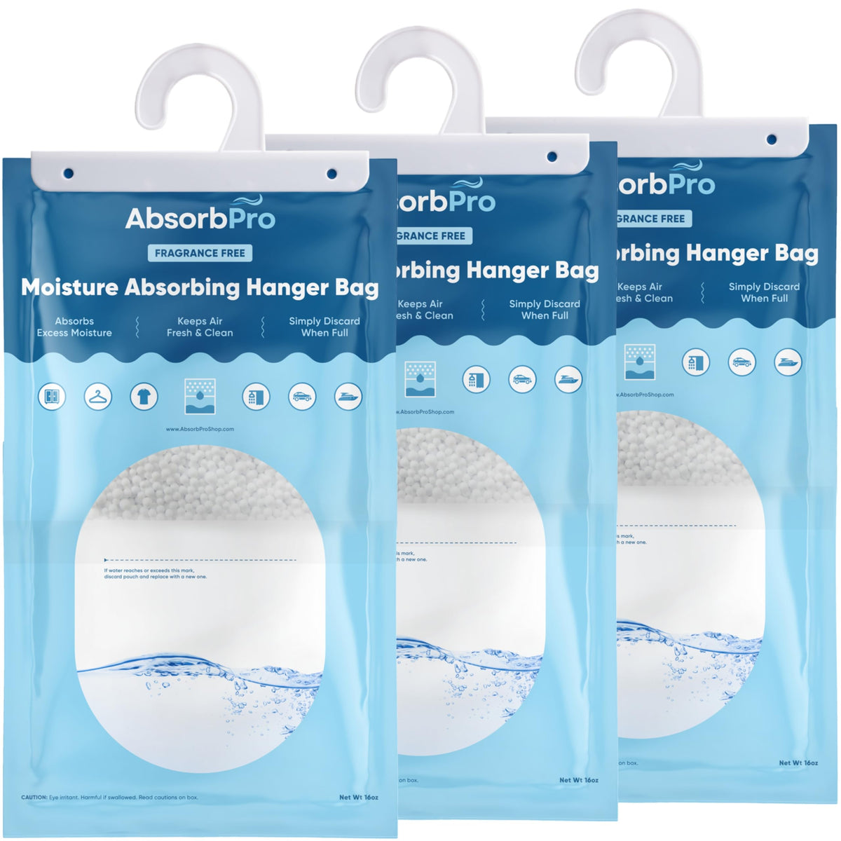 Moisture Absorbing Hanger Bag Fragrance Free (3 Count)