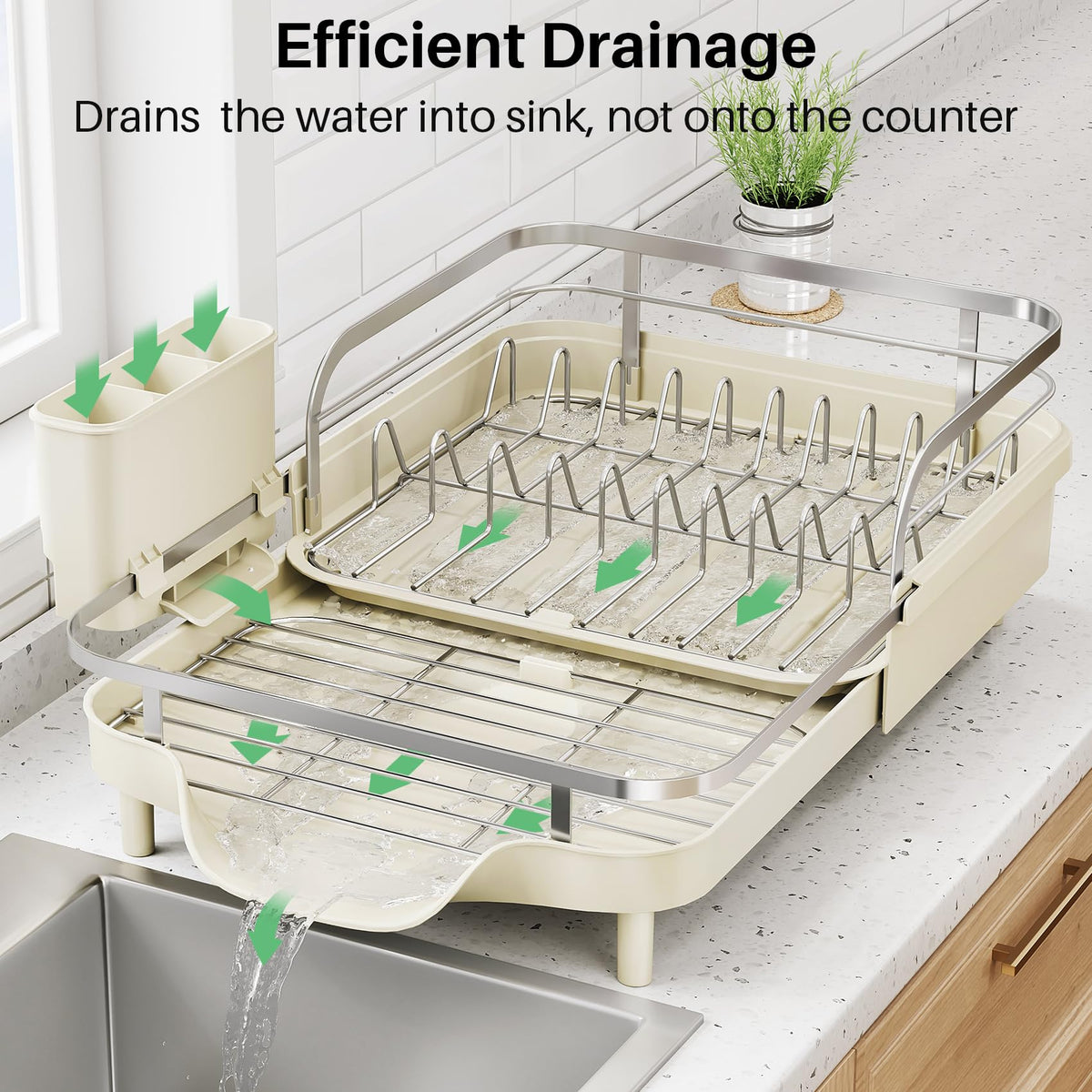 Expandable Dish Drying Rack for Kitchen Counter