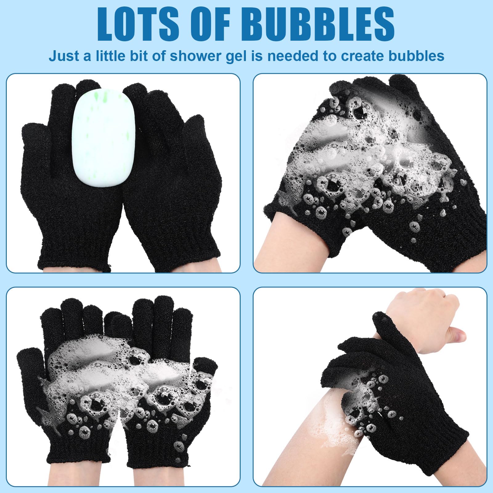60Pcs Exfoliating Gloves Bulk (60 Count)