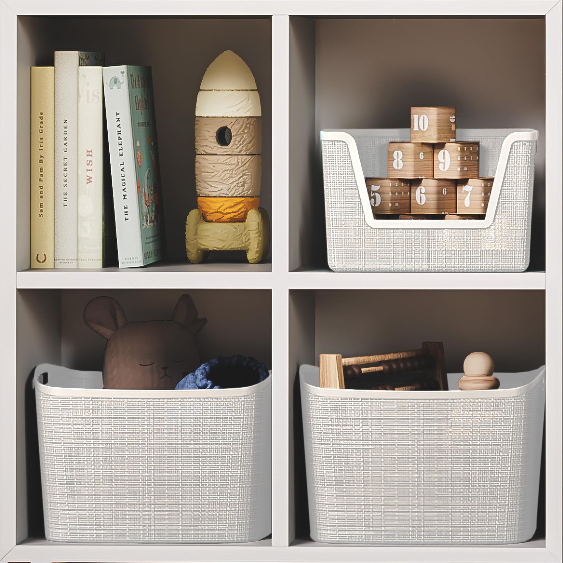 Set of 2 XL 30.5L Jute Decorative Plastic Organization and Storage Baskets (2 Count)
