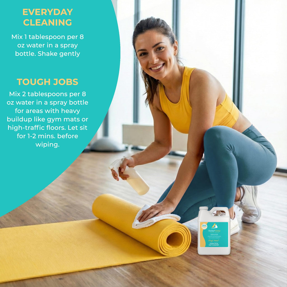 SwaytAway Fitness Mat Cleaner Concentrate Fresh Mint (32 Fl Oz)