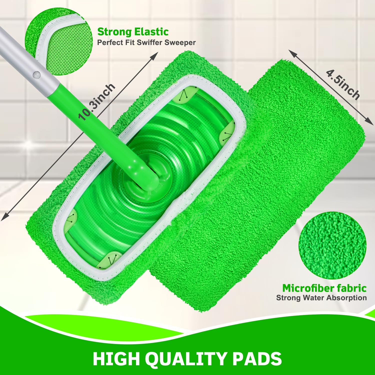 6 Pack Reusable Microfiber Mop Pads for Swiffer Sweeper Mop (6 Count)