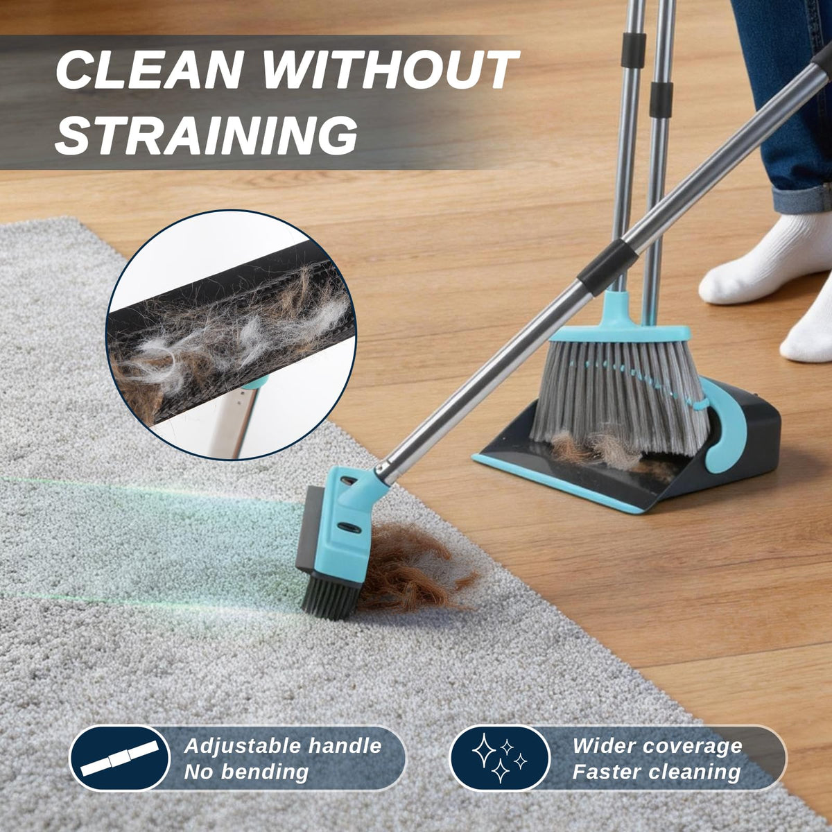 Broom with Dustpan Combo Set