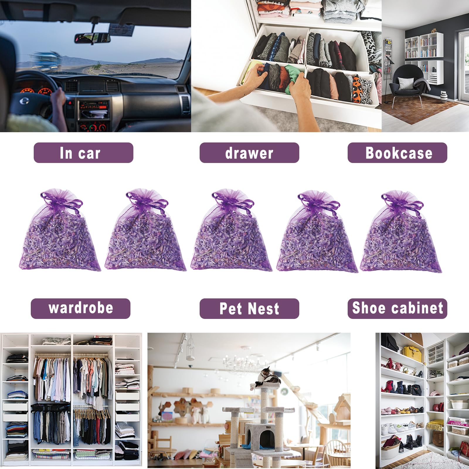 36 Pack French Dried Lavender Sachet Bags (36 Count)