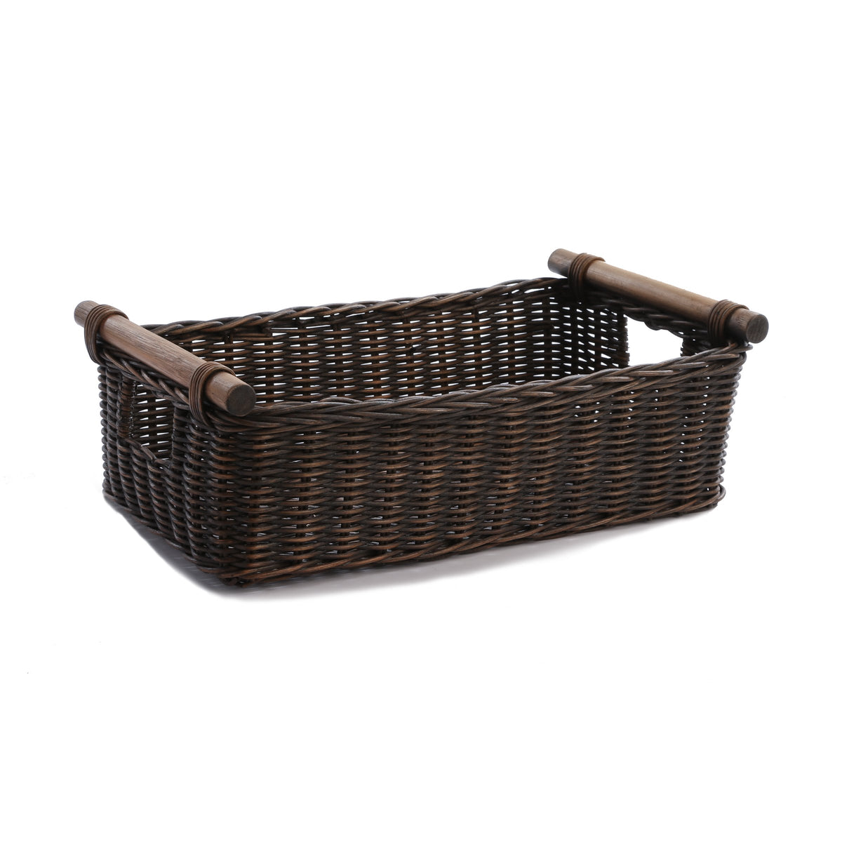 Low Pole Handle Wicker Storage Basket