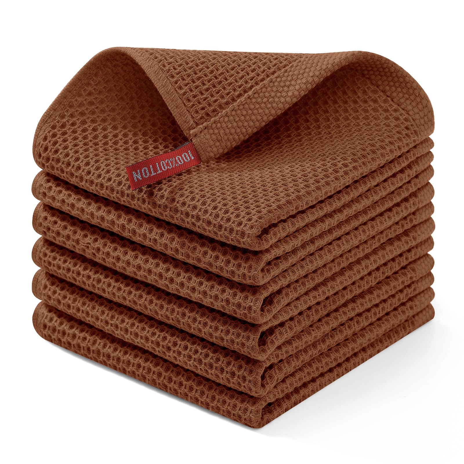 100% Cotton Waffle Weave Kitchen Dish Cloths 6 (6 Count)