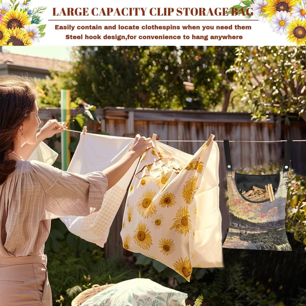All Weather Clothespin Holder Bag