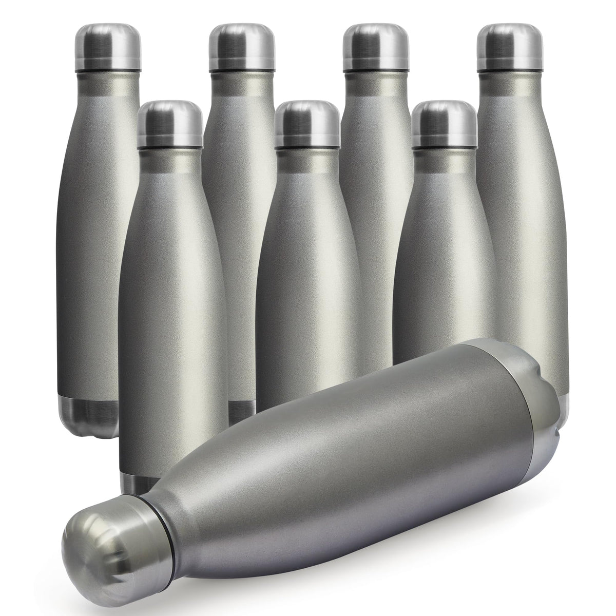 17oz Sport Water Bottle 8 Pack Vacuum Insulated Stainless Steel Leak (8 Count)