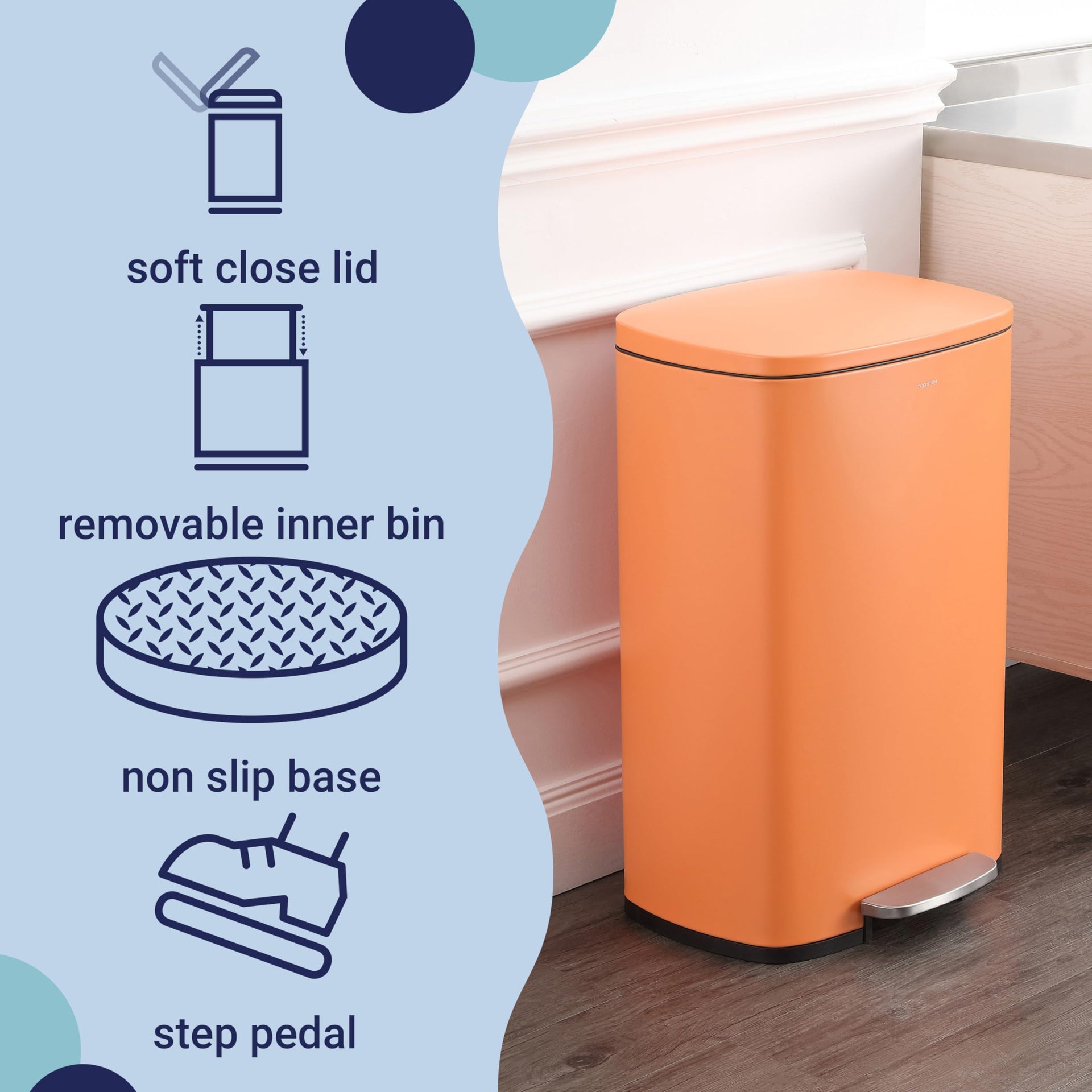 Connor 2 Piece Iron Trash Can (2 Count)