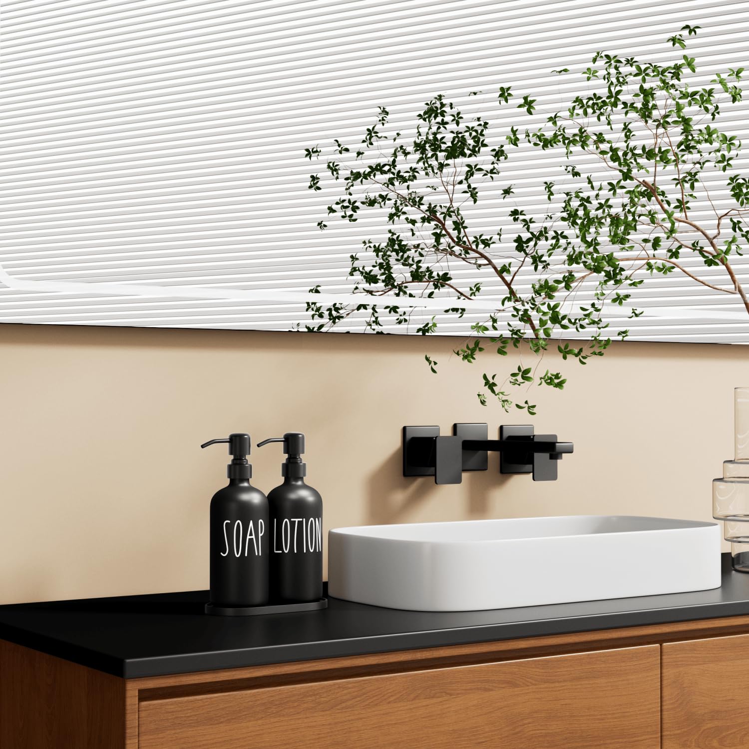 Black Soap Dispenser Bathroom (2 Count)