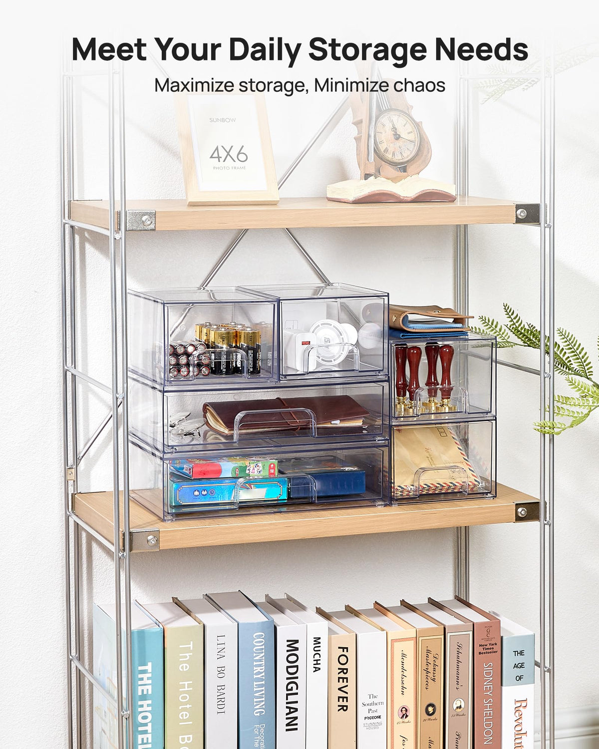 Clear Stackable Storage Drawers Set of 5 (5 Count)