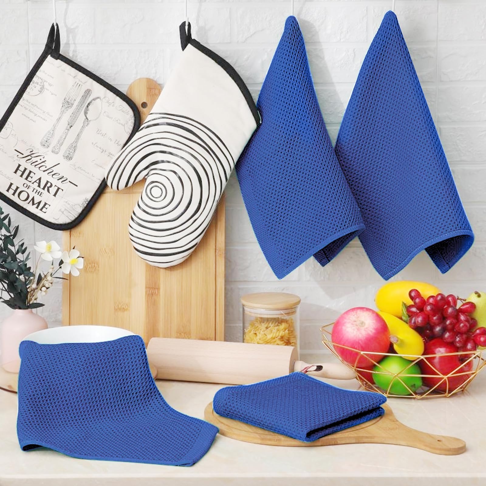 100% Cotton Waffle Weave Kitchen Dish Cloths 18 (18 Count)