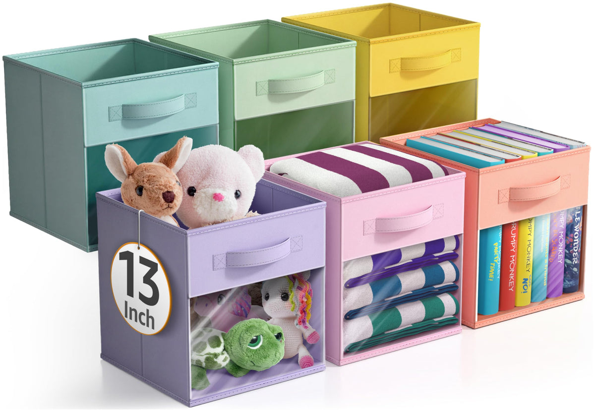 13 Inch Storage Bins with Clear Window (6 Count)
