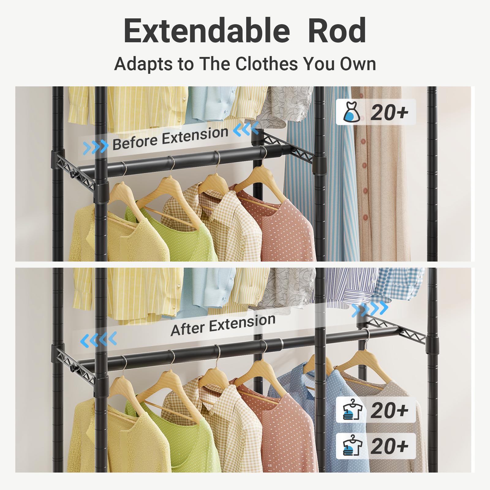 V50 Basic Expandable Clothes Rack