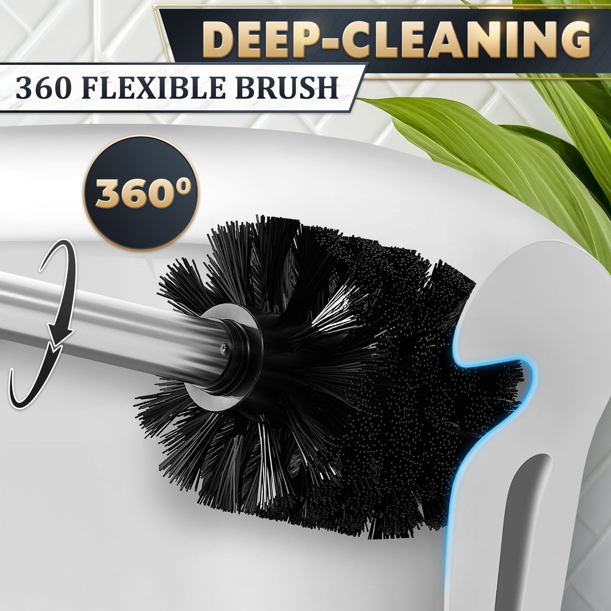 Wall Mounted Toilet Brush and Holder Set