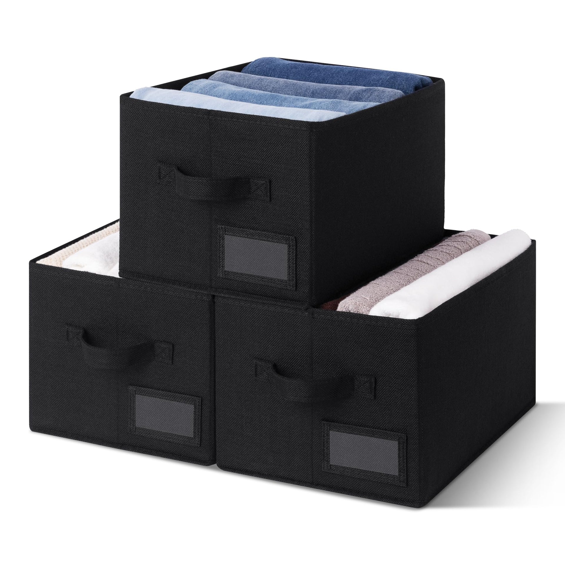 Closet Storage Bins with Label (3 Count)