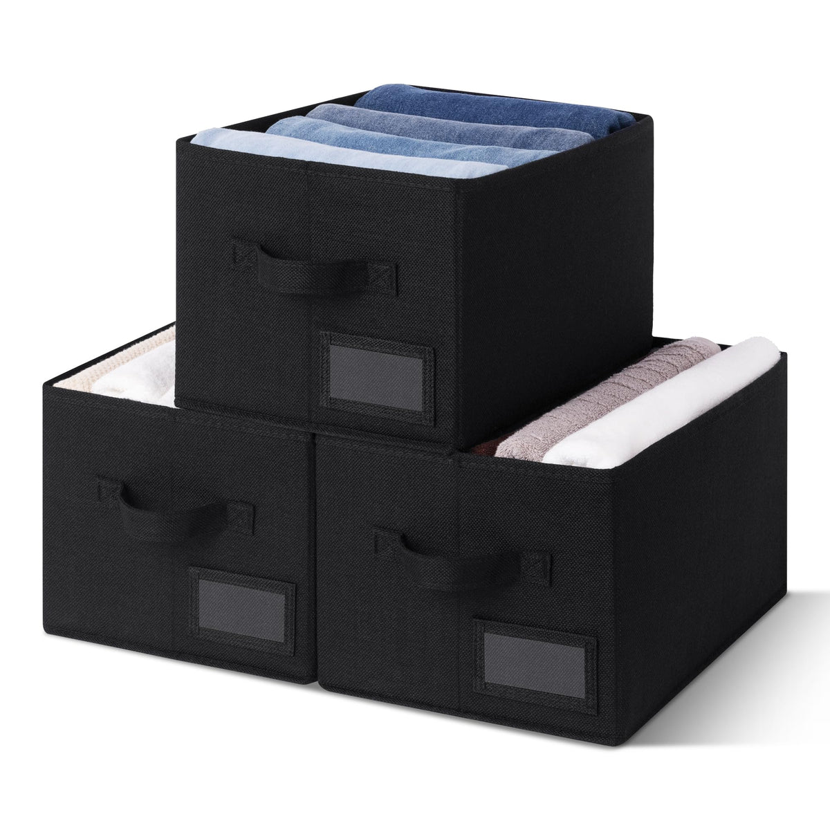Closet Storage Bins with Label (3 Count)