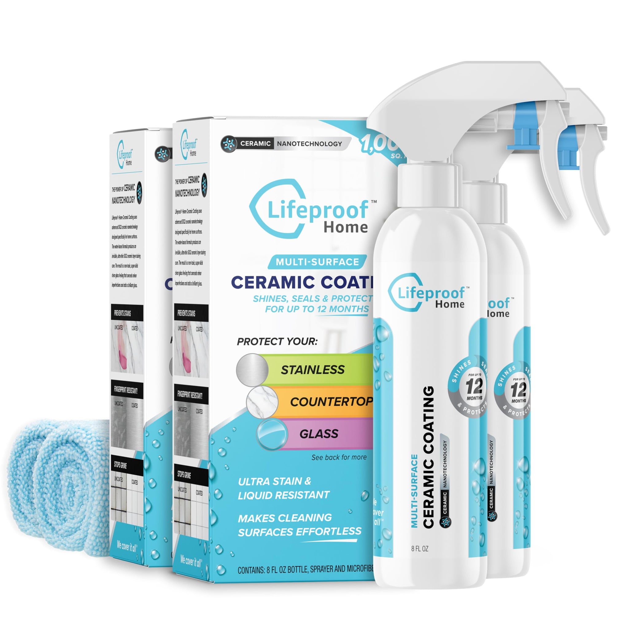 2 Pack Ceramic Coating Spray Kit (16 Fl Oz)